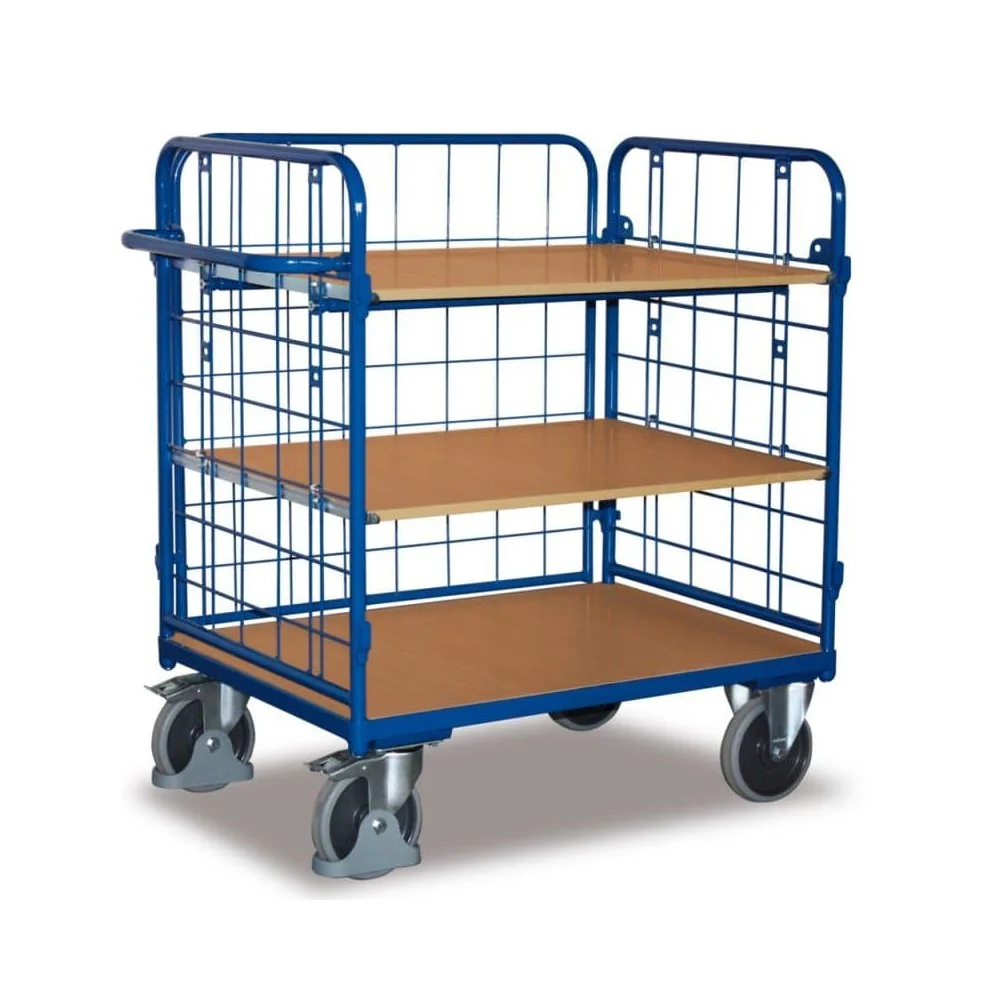 Wózek Trójścienny Warsztatowy 400 kg z 3 Półkami EasySTOP