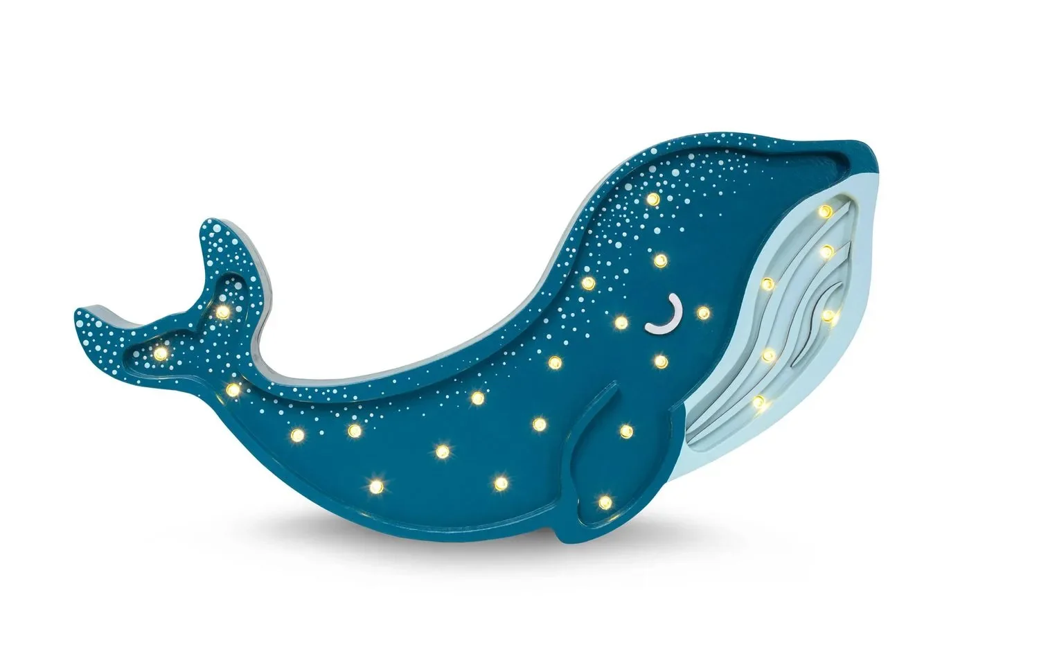 "Little Lights lampka nocna dla dzieci, lampka nocna wieloryb – 100% naturalna sosna, kolor: Galaxy cyranka image"