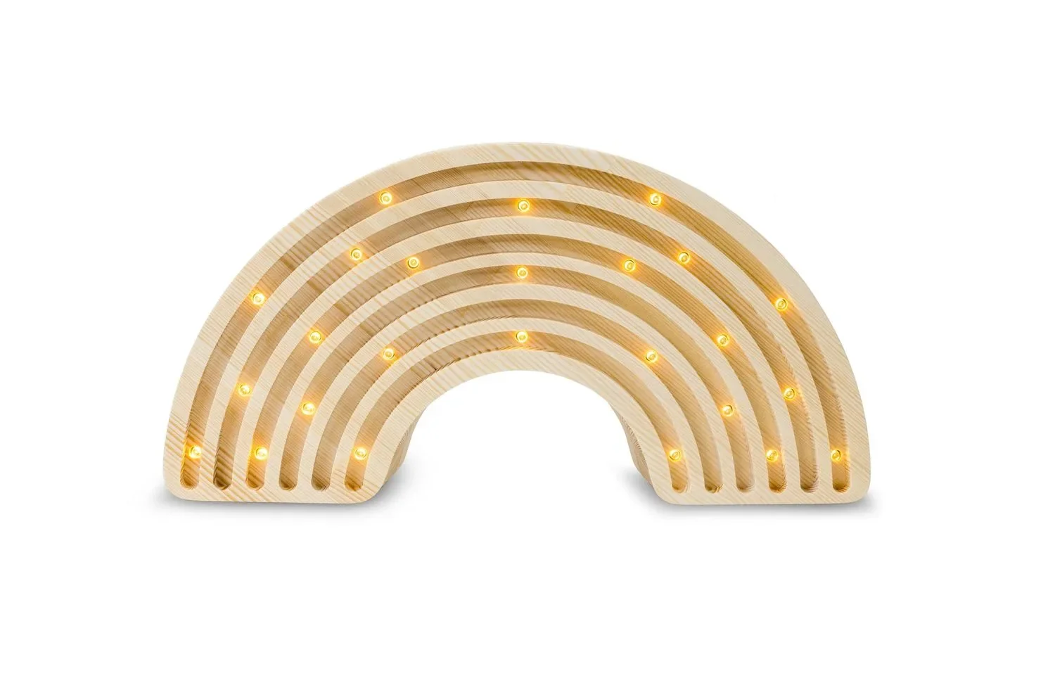 "Little Lights - Dziecięce światło nocne, lampka nocna tęcza, 100% naturalne drewno sosnowe, kolor: drewno image"
