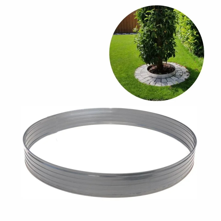 "Obrączka na drzewo z aluminium Wysokość 100 mm Średnica 1 m | Obrzeże trawnikowe | Palisada ogrodowa image"
