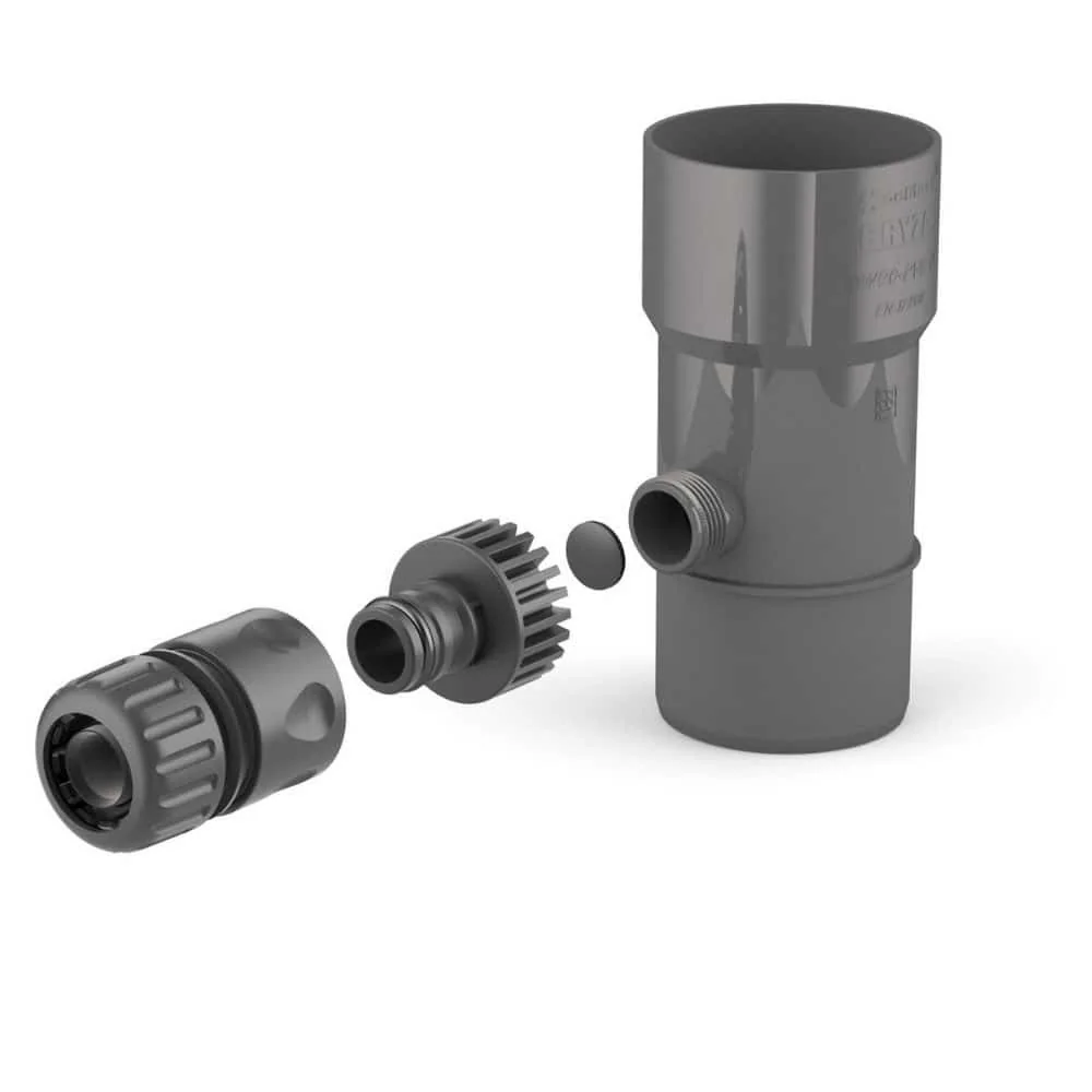 Zbieracz wody deszczowej 90mm grafitowy z przyłączem