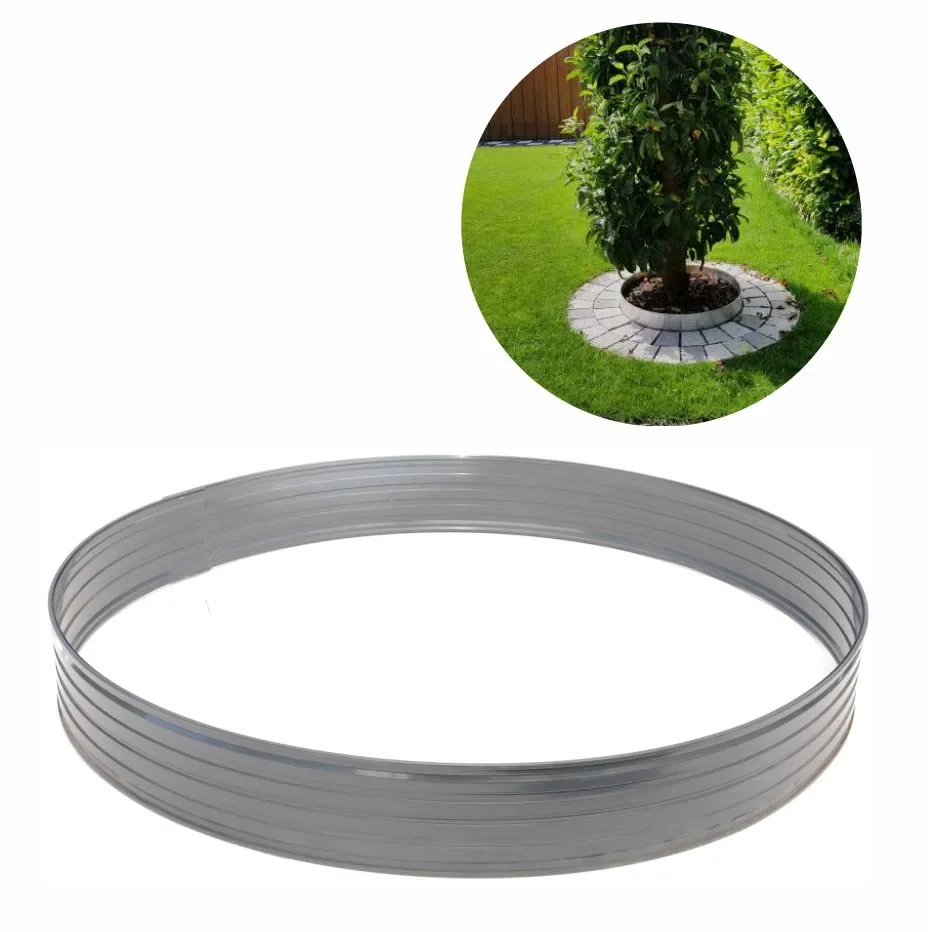 Obrączka na drzewo z aluminium Wysokość 100 mm Średnica 1.2 m | Obrzeże trawnikowe | Palisada ogrodowa