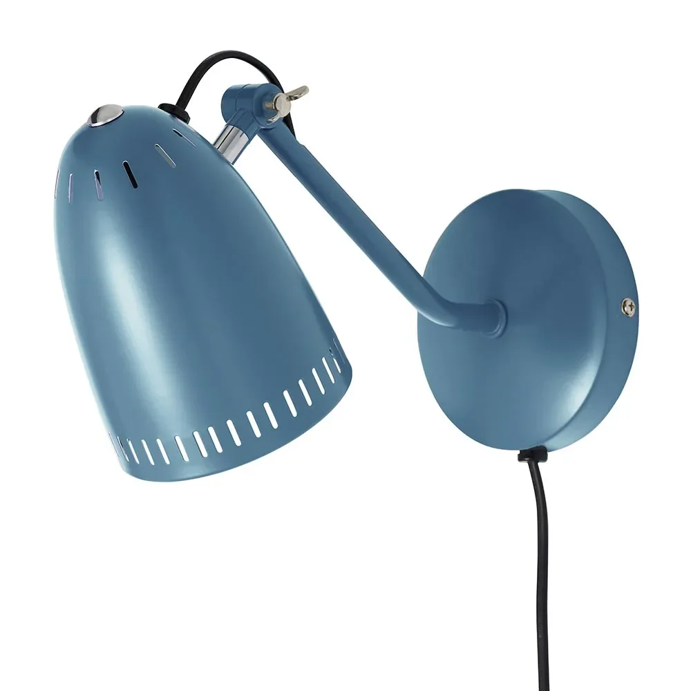 "Superliving lampa ścienna metalowa "Dynamo" matowa dymny niebieski image"