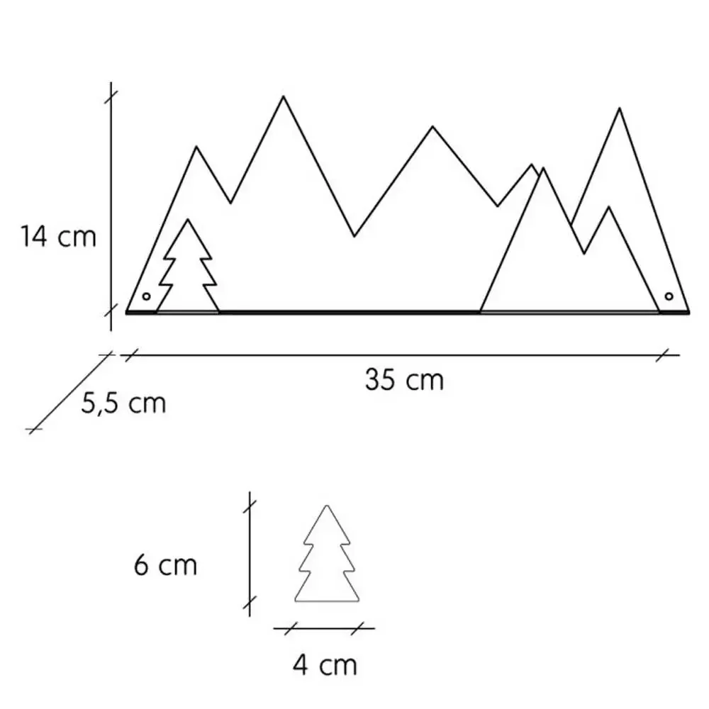"półka ścienna tresxics mountains czarna image"