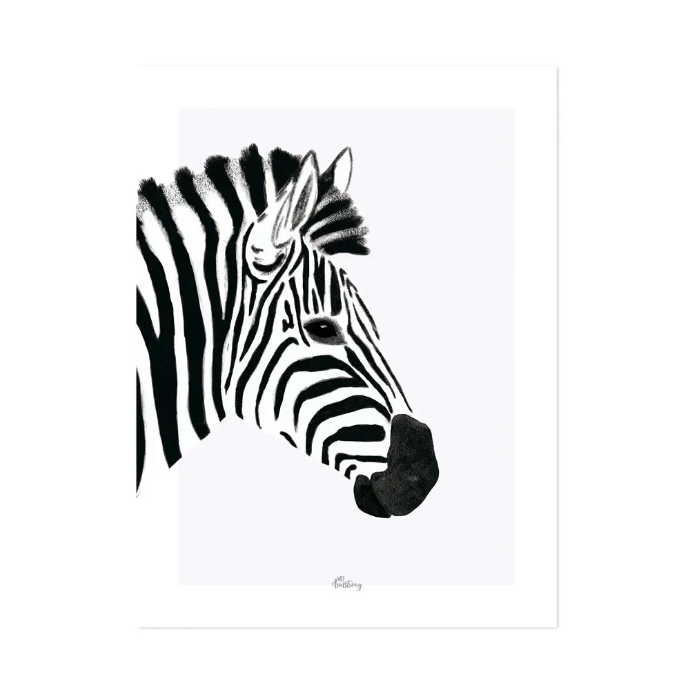 Plakat czarna biała zebra by Lilipinso