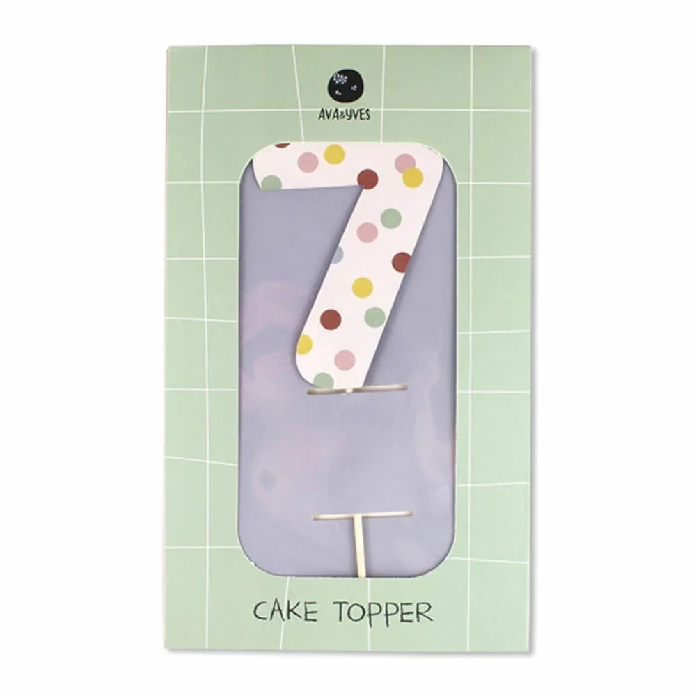"Ava & Yves Cake Topper numer "7 image"