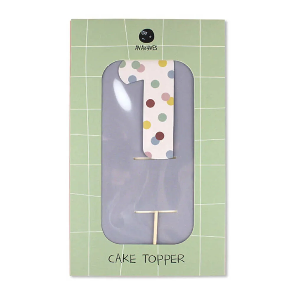 Ava & Yves Cake Topper numer "1
