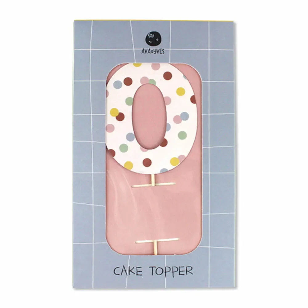 "Ava & Yves Cake Topper numer "0 image"