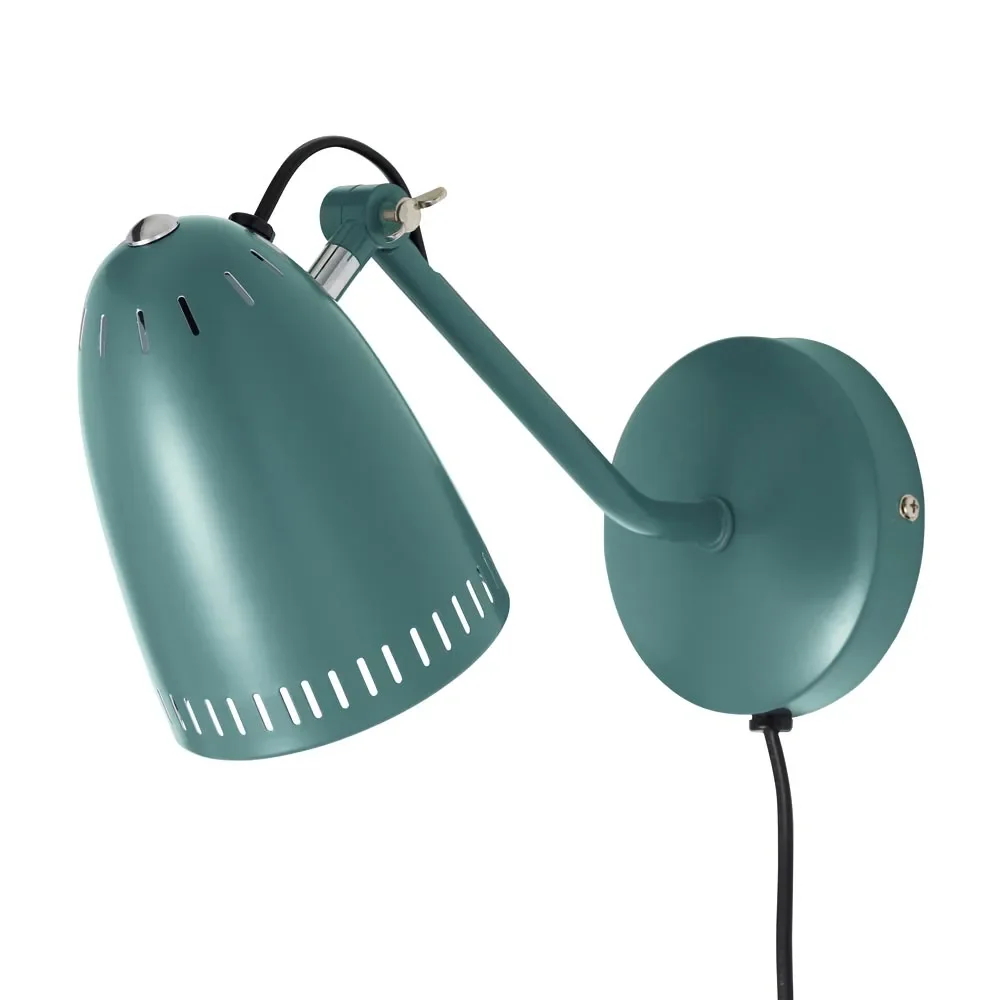 "Superliving lampa ścienna metalowa "Dynamo" matowa ciemna mięta image"