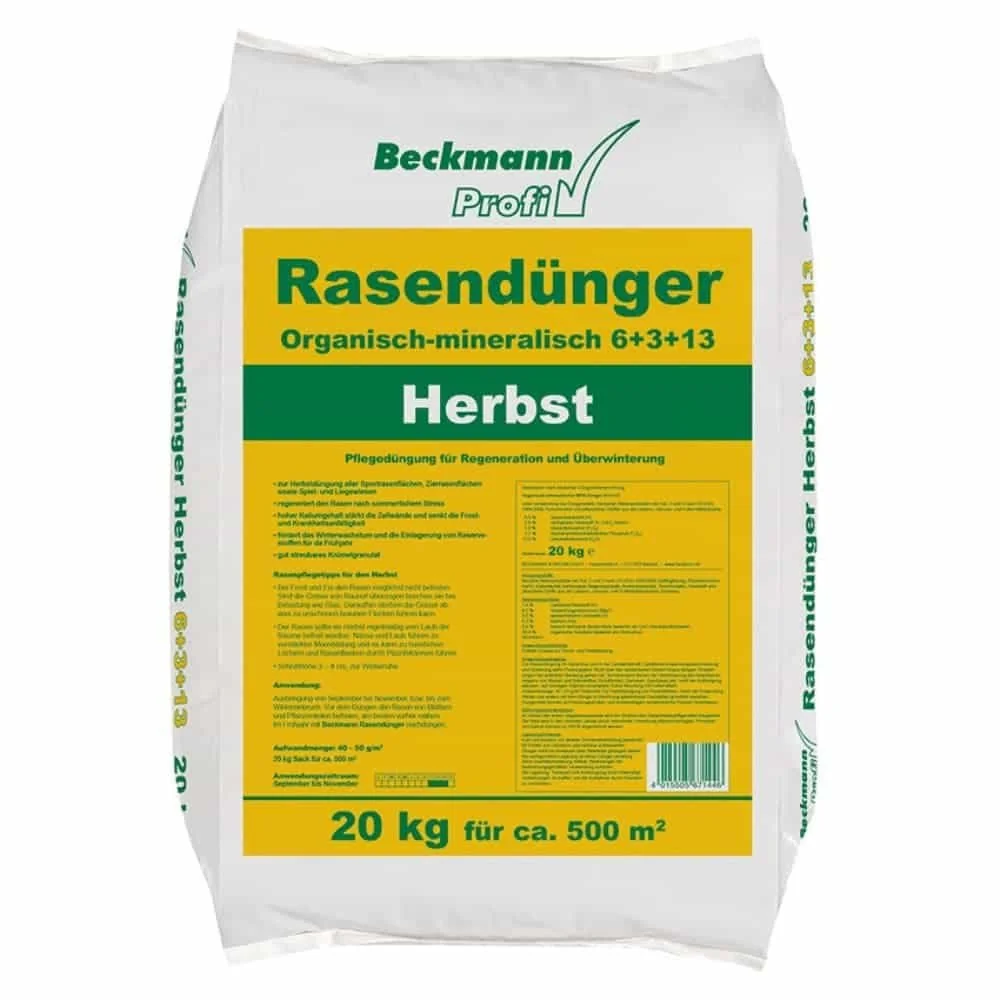 "20 kg Nawóz Jesienny do Trawy Beckmann NPK-6+3+13 na ok. 500m² image"