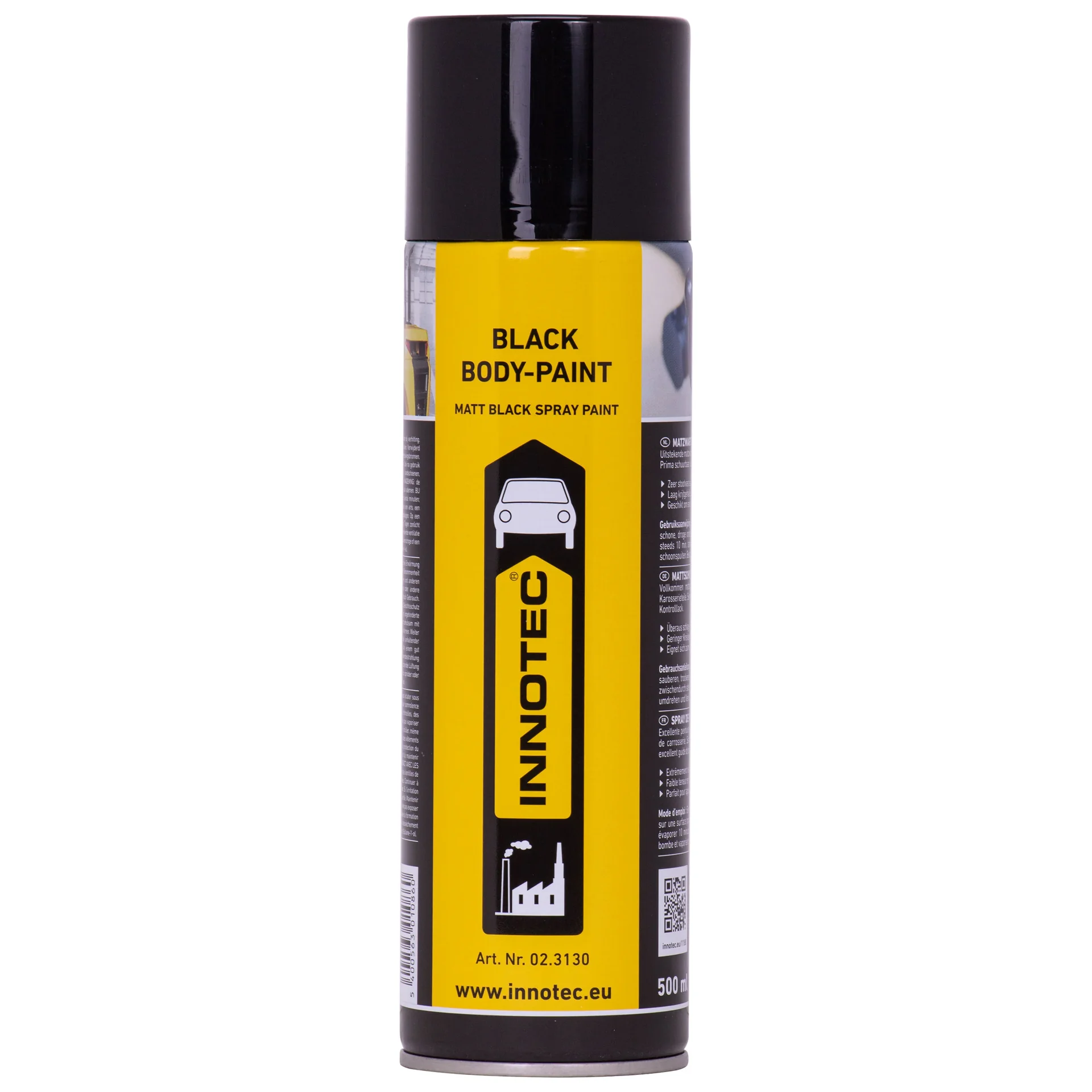 "Czarny matowy lakier w sprayu, lakier czarny mat, 500 ml image"