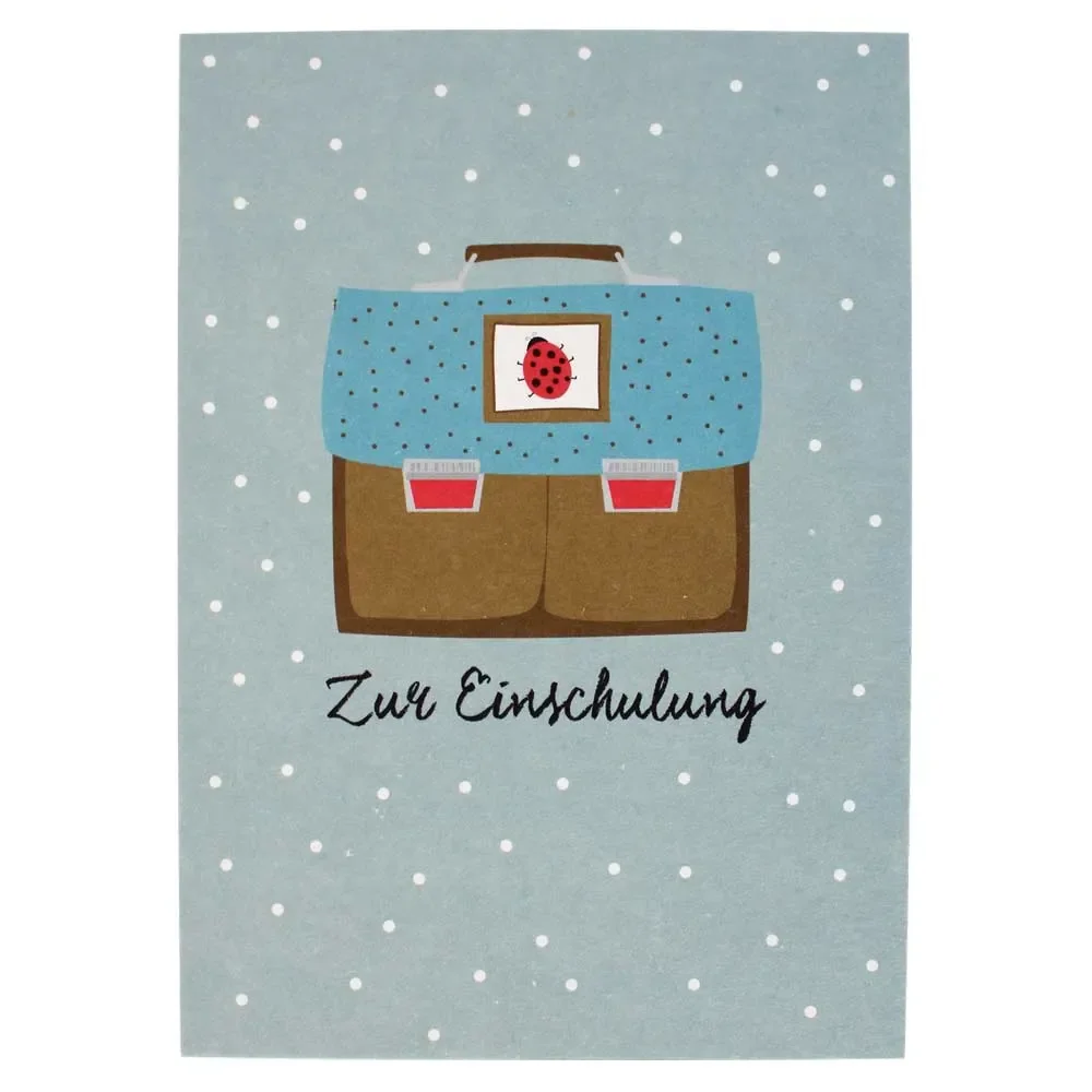 "Ava & Yves Postcard School Satchel niebieski brązowy image"