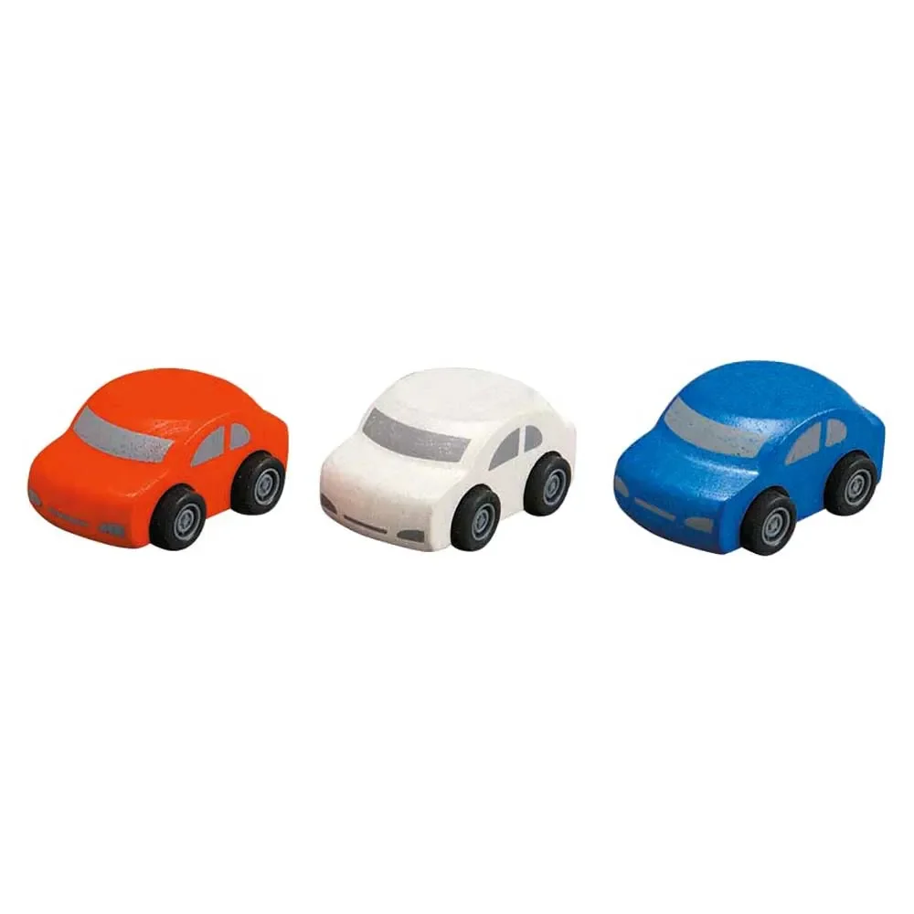 "Plan Toys zabawka rodzinna zestaw samochodów drewno image"
