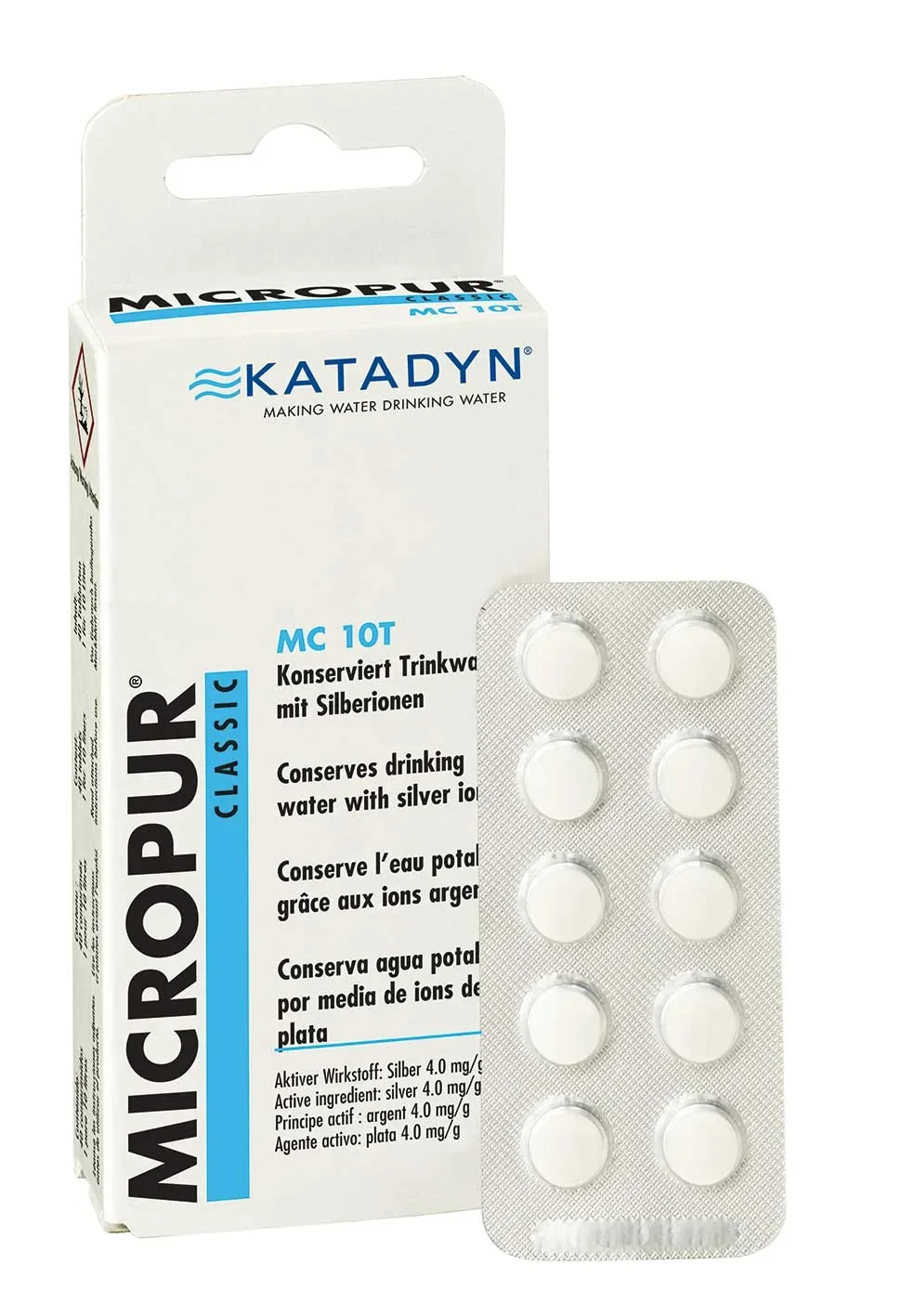 "Tabletki do uzdatniania wody, Micropur Classic MC 10T, 40 tabletek, uzdatnianie wody pitnej image"