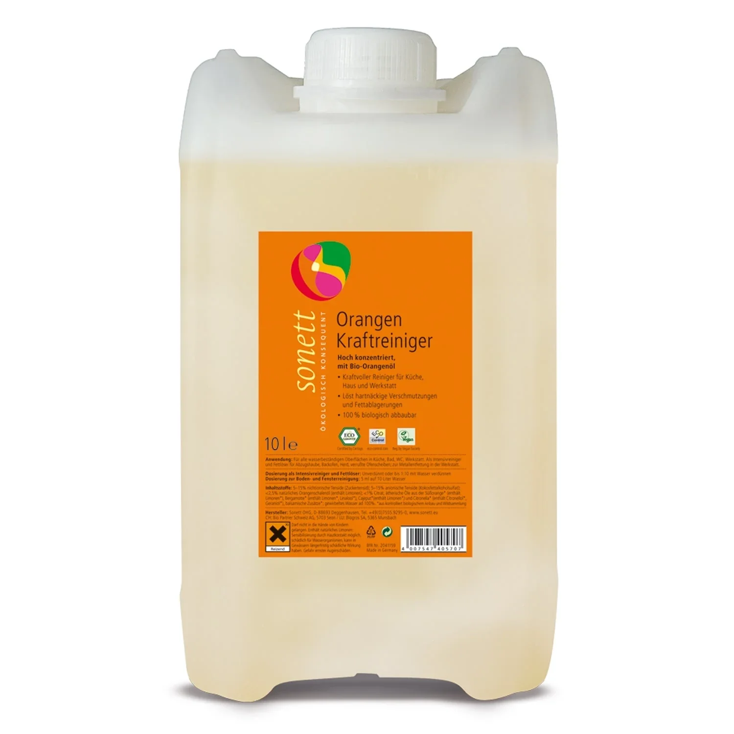 "Uniwersalny środek czyszczący 10 Litrów, silny środek czyszczący, pomarańczowy środek czyszczący image"