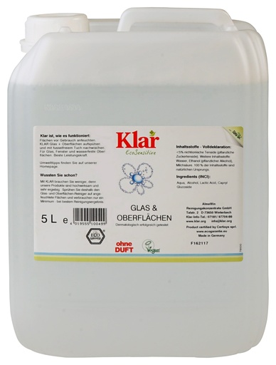 "Płyn do mycia szyb 5l, płyn do mycia powierzchni, bez zapachu image"