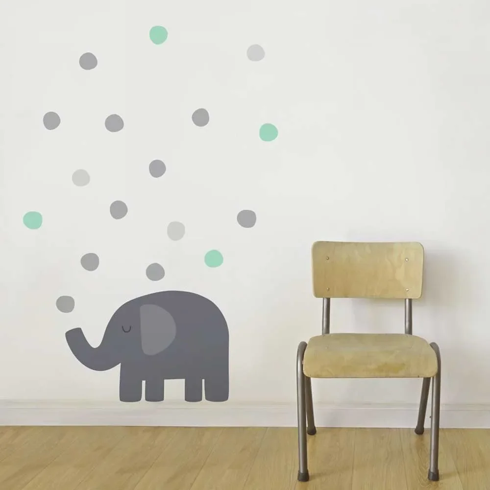 "tresxics wall sticker elephant & dots mint image"