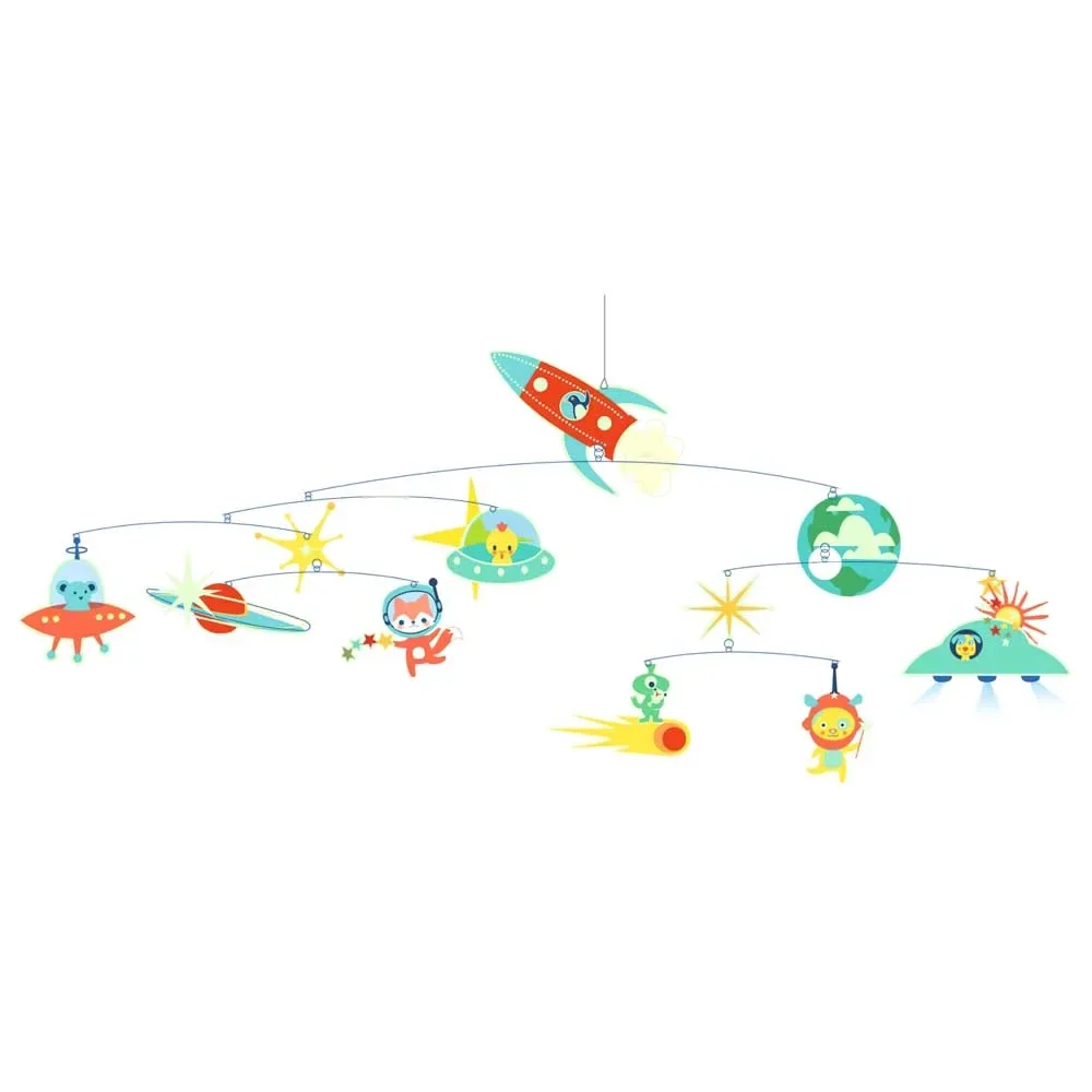 "Djeco Children Mobile Zwierzęta w kosmosie fluorescencyjny image"
