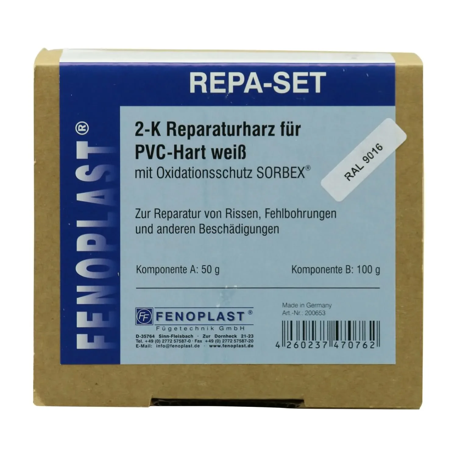 Zestaw naprawczy do okien plastikowych, RAL 9016, zestaw do naprawy okien PCV, 2K Reparaturharz