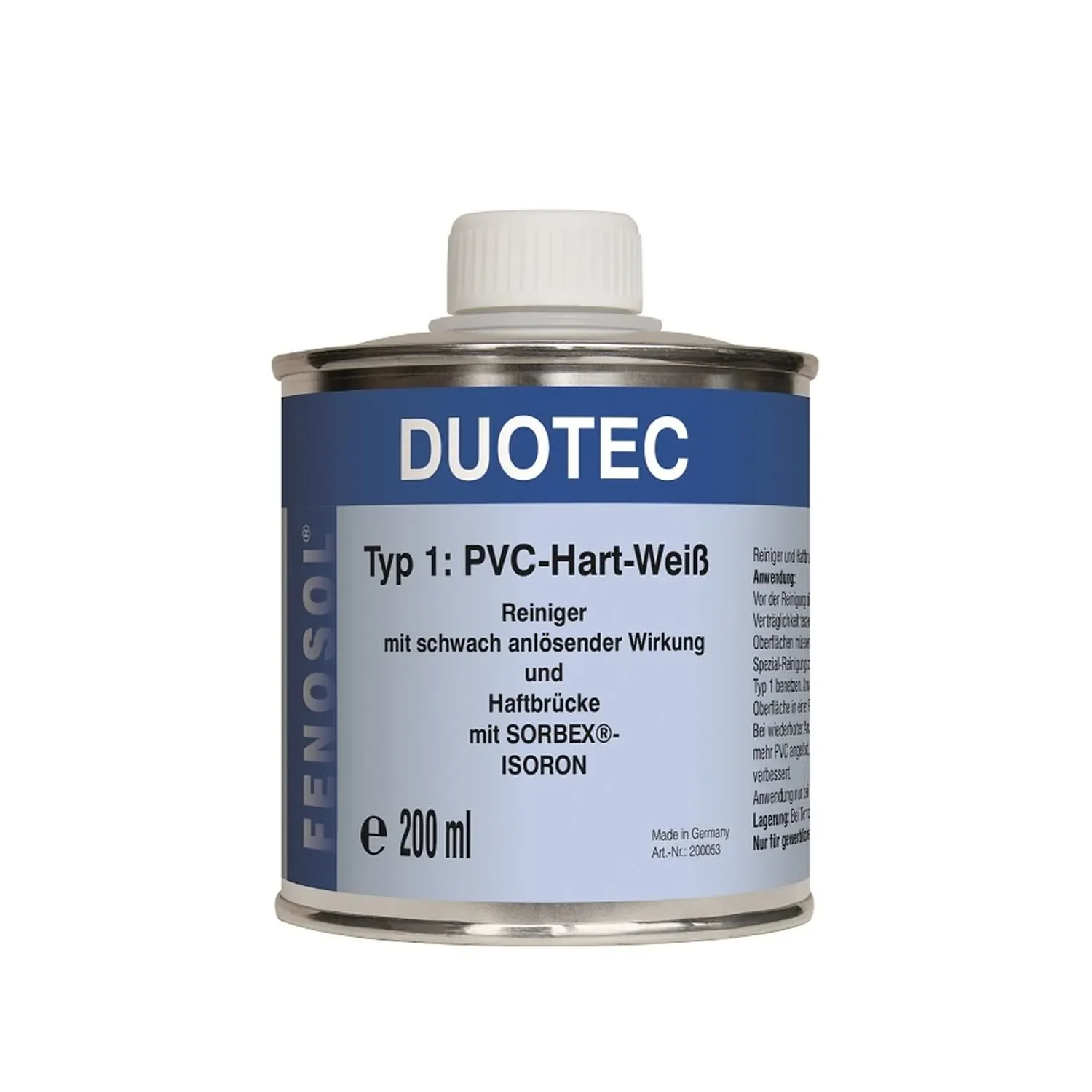"Klej do PCV twardego, klej do PCV, Fenosol DUOTEC 200ml, typ 1, biały image"