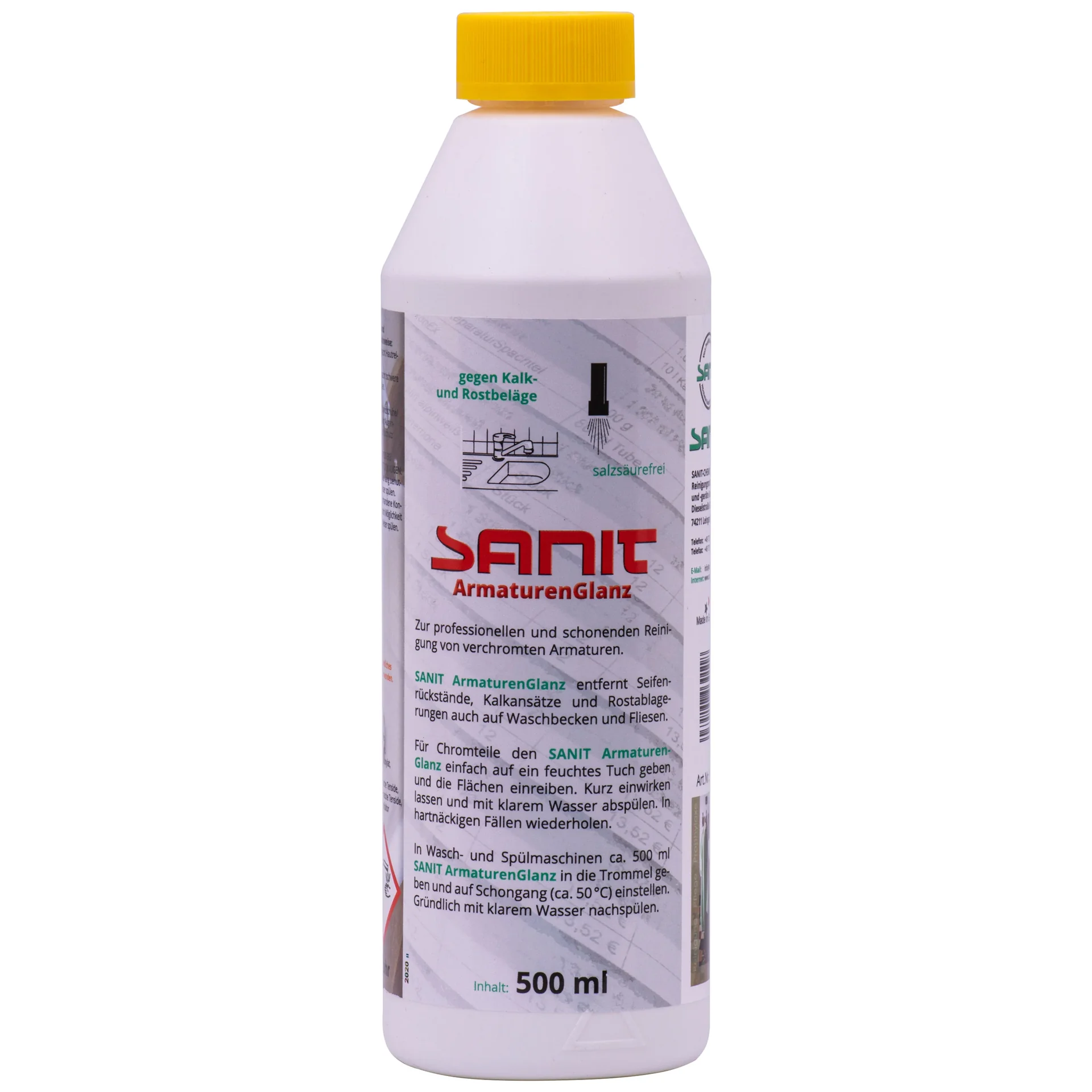 "Preparat do czyszczenia armatury, środek do czyszczenia kranów, Sanit Armaturenblitz 500 ml image"
