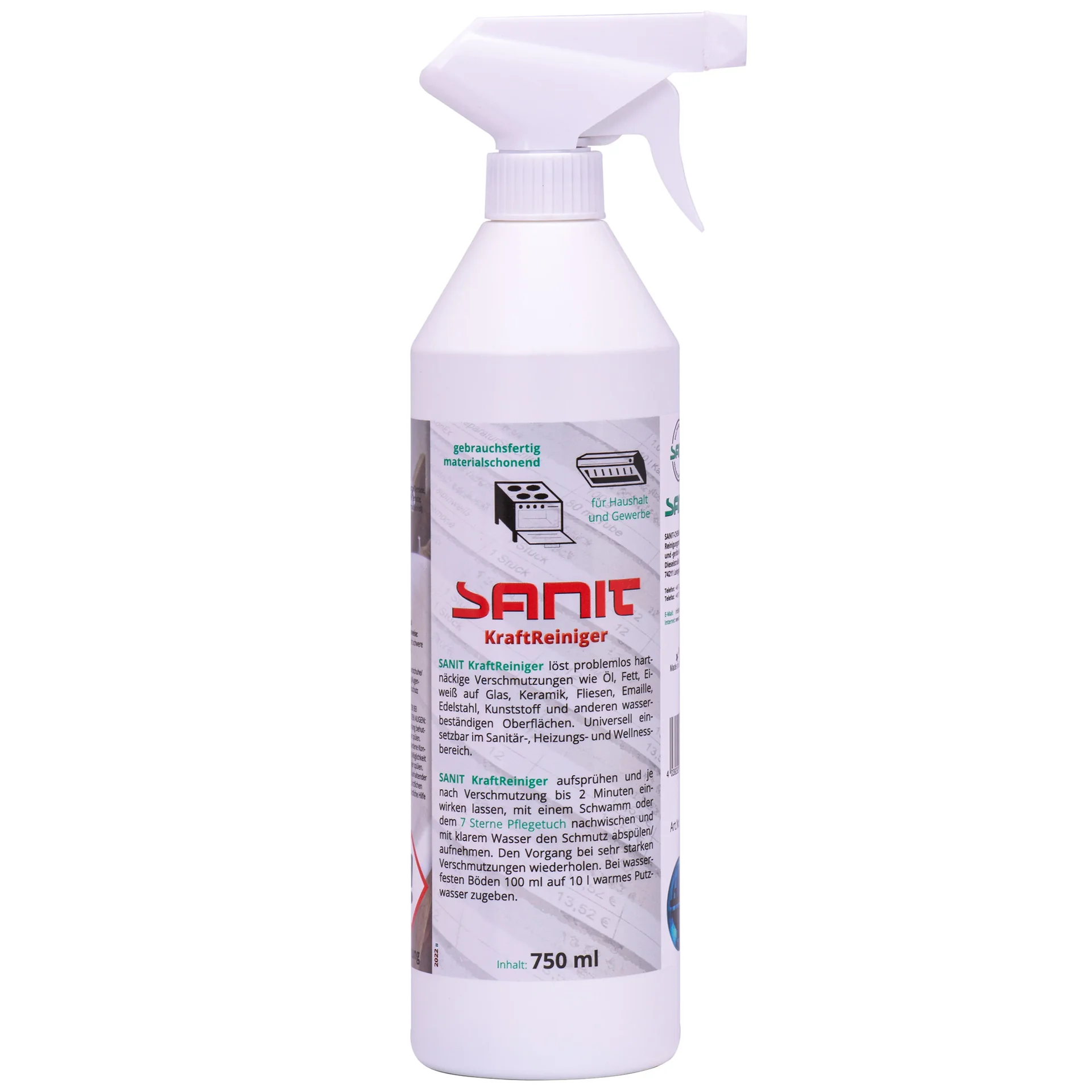 "Środek do czyszczenia, silny, uniwersalny środek czyszczący, 750 ml image"