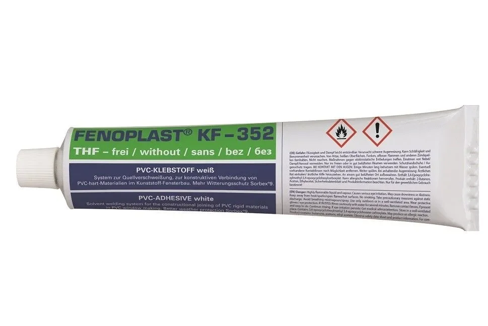"Klej do PCV twardego, rozpuszczalnikowy, FENOPLAST KF-352 biały, 180g/200ml, do spawania na zimno image"