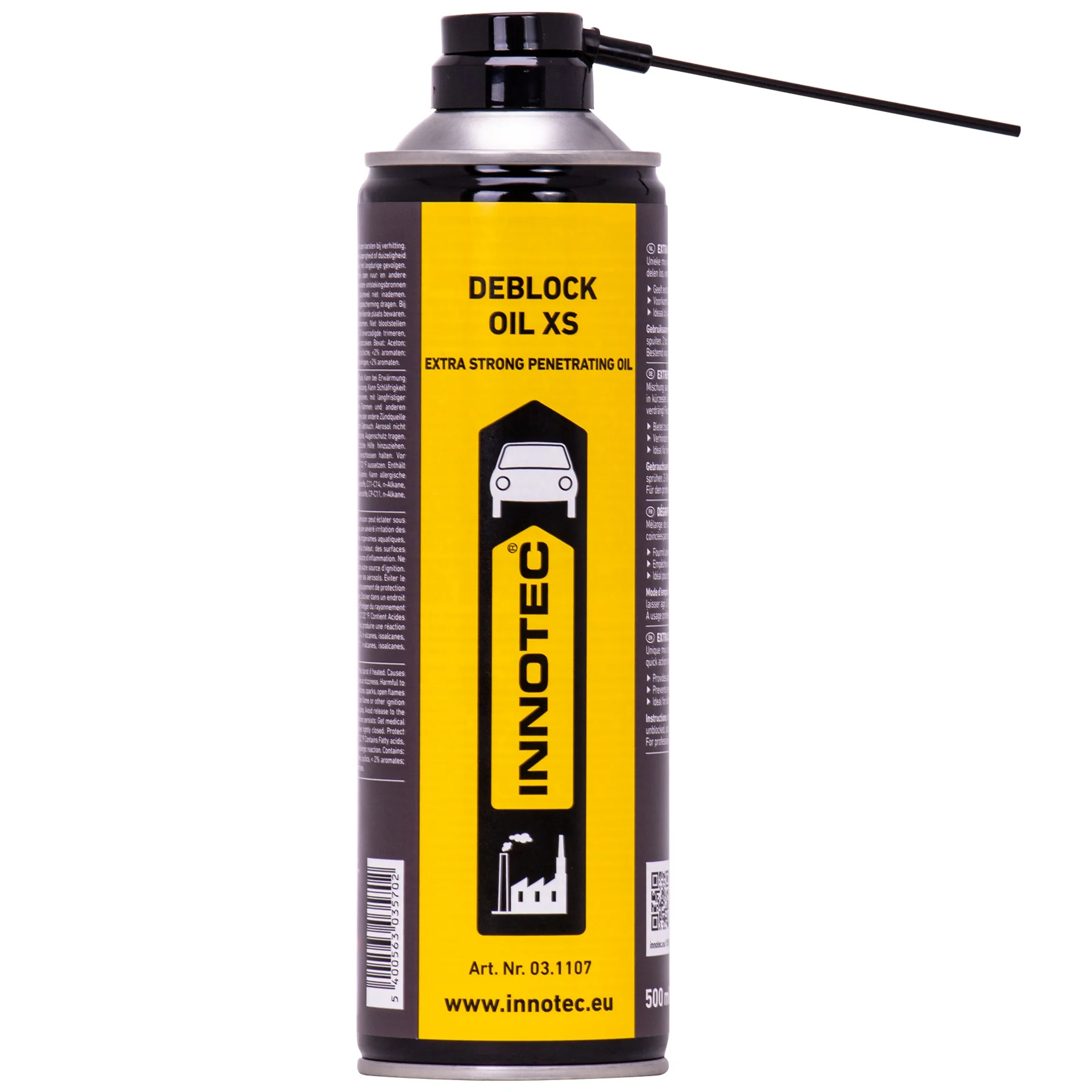 Preparat do odrdzewiania, odrdzewiacz w sprayu, środek do odkręcania śrub, INNOTEC Deblock Oil XS 500ml, penetrujący odrdzewiacz