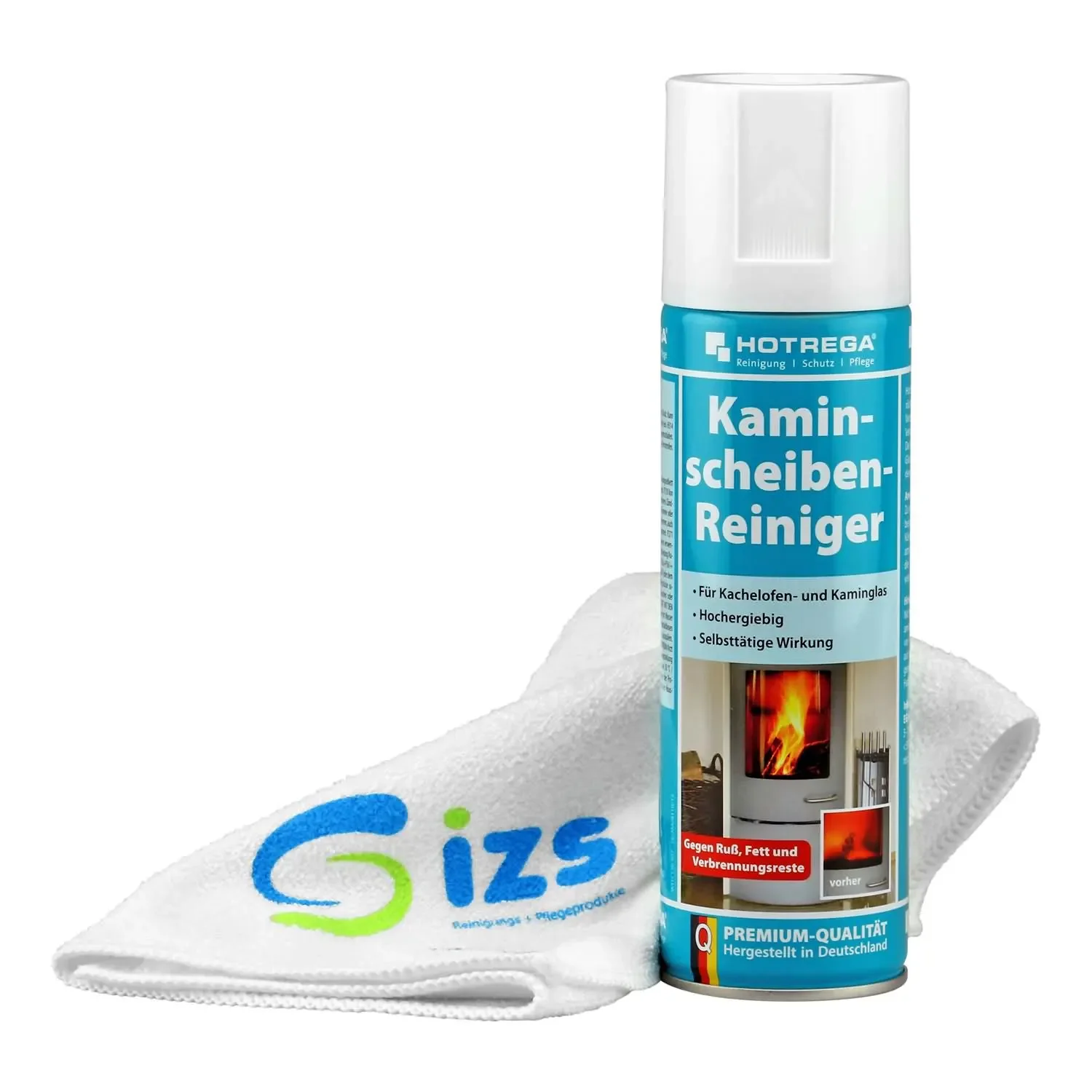 Środek do czyszczenia szyb kominkowych, 300 ml spray, z mikrofibrą, do czyszczenia kominka