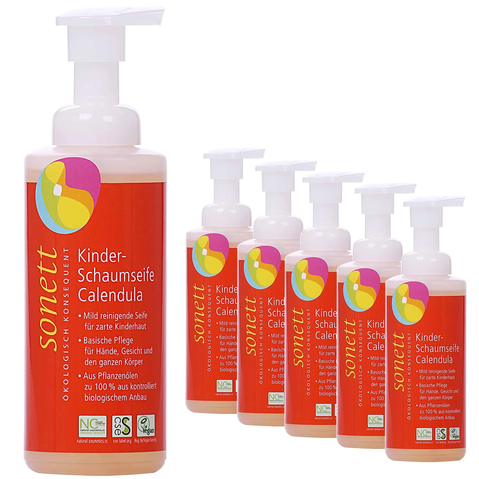 "Mydło w piance dla dzieci, mydło w piance calendula, 6 x 200 ml image"