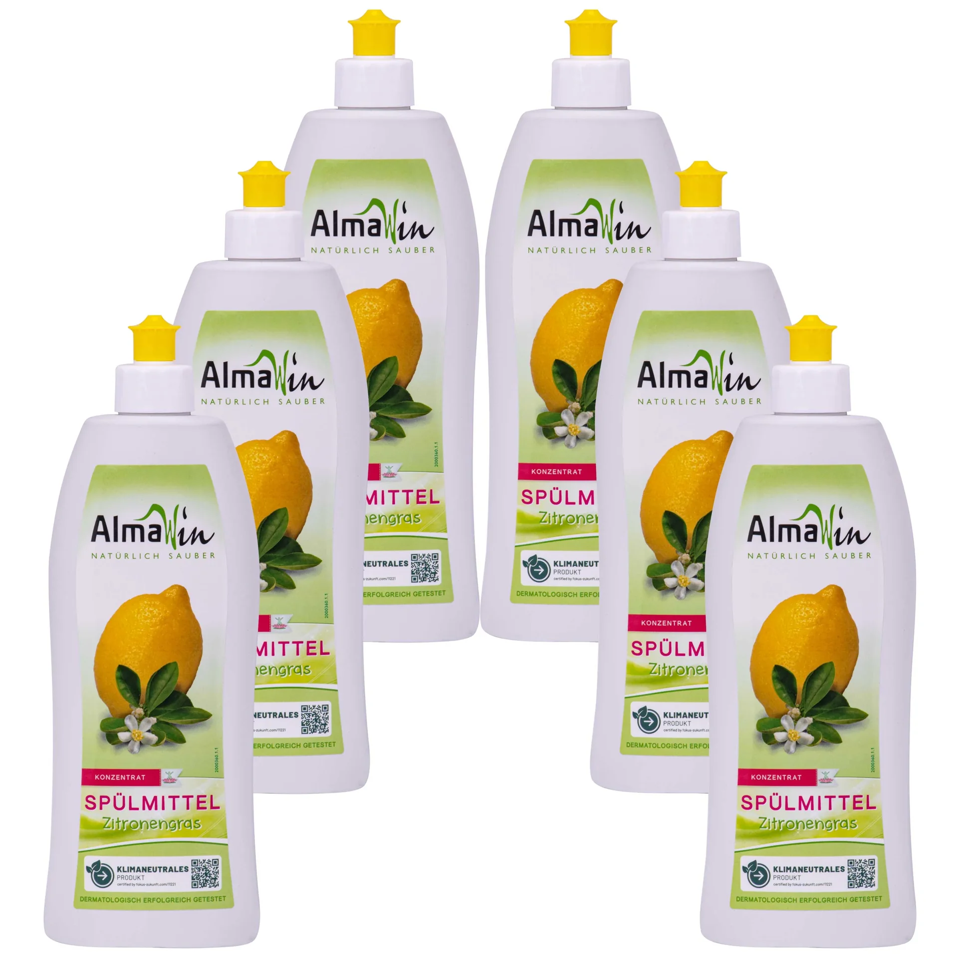 Płyn do naczyń, zestaw 6 x 500ml, płyn do mycia naczyń trawa cytrynowa