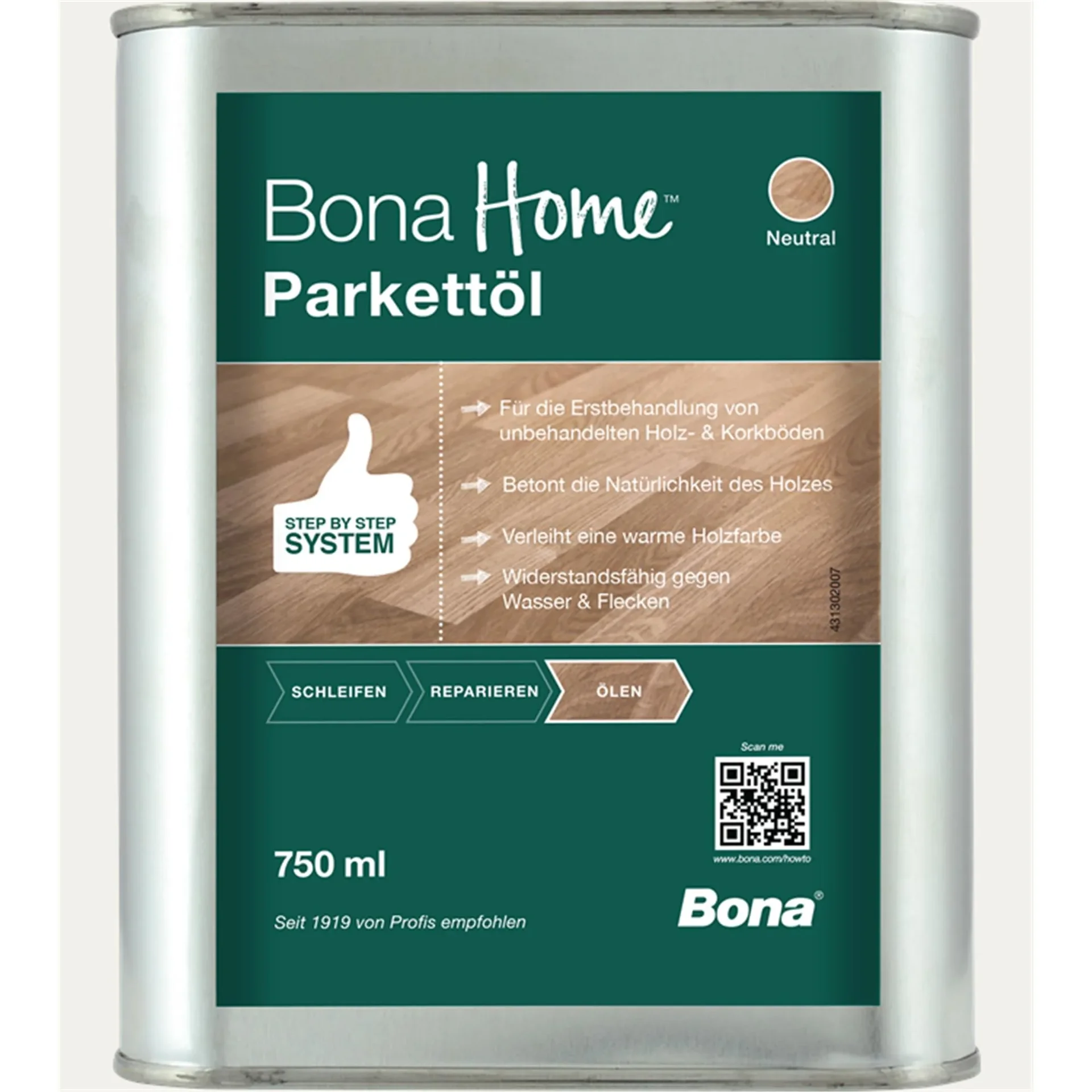"Olej do parkietu, olej do podłogi drewnianej, olej do parkietu bezbarwny, 750 ml, neutralny image"