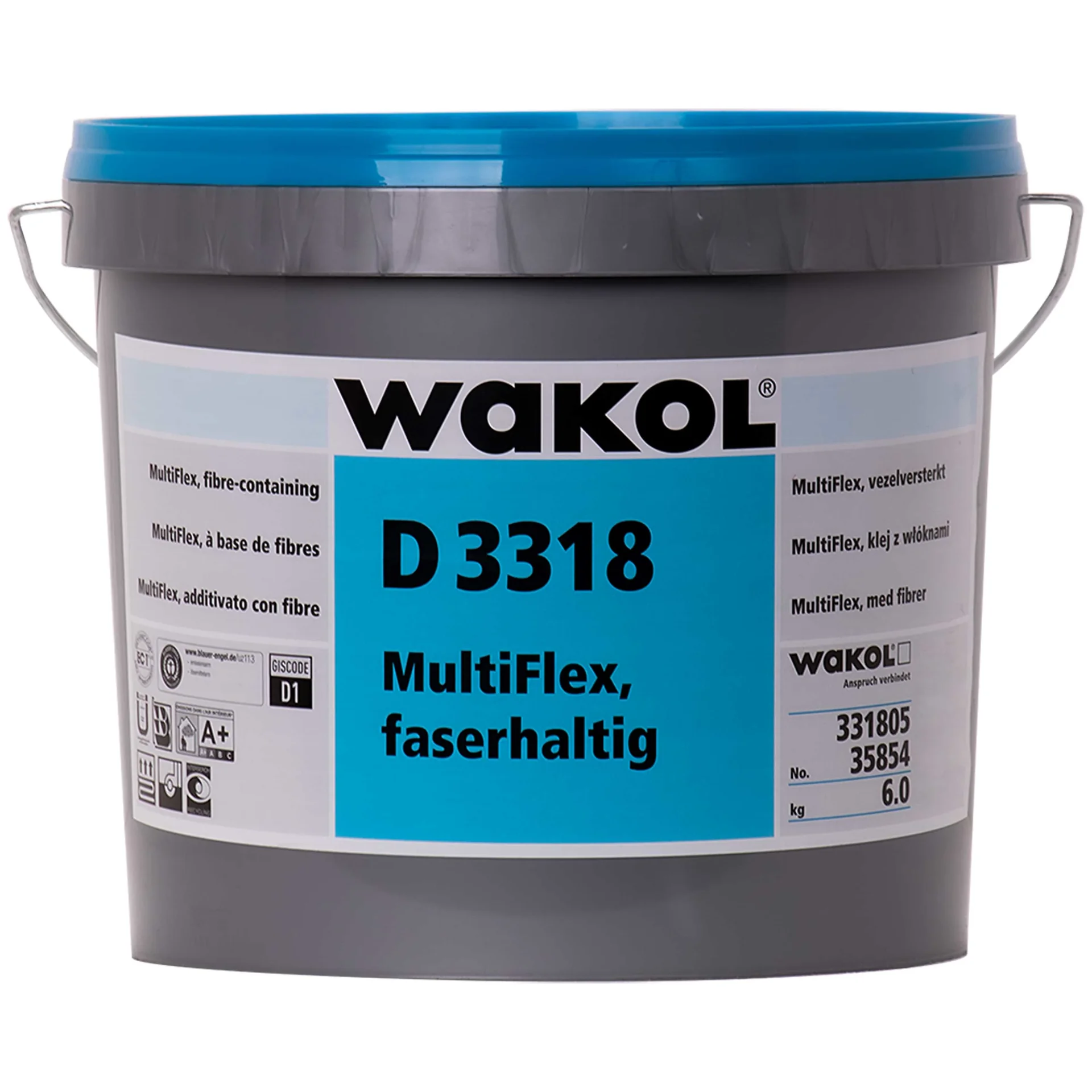 "Klej do podłóg, WAKOL D 3318 MultiFlex faserhaltig 6kg, klej elastyczny do podłóg, klej z włóknami image"