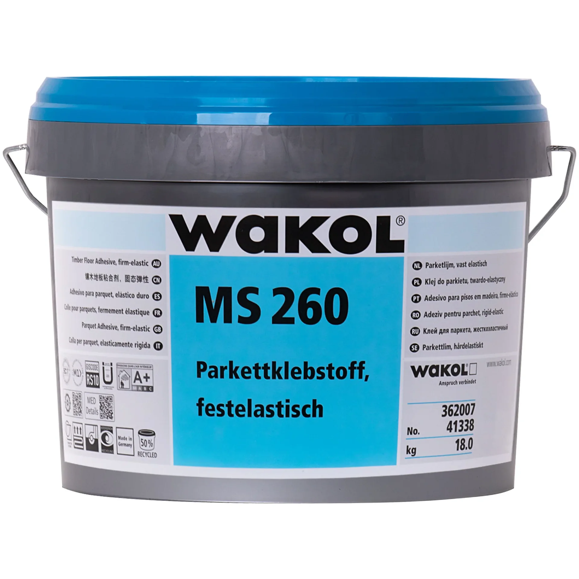 "Klej do parkietu 18kg, klej elastyczny do parkietu, WAKOL MS 260 festelastisch, klej do podłóg drewnianych image"