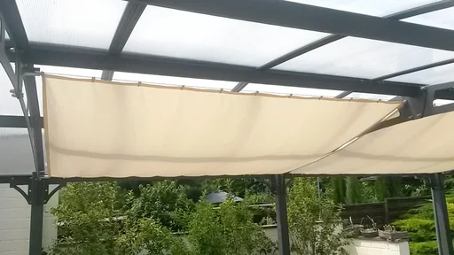 "Kompletny zestaw żagla przeciwsłonecznego kość słoniowa 270 x 140 cm image"