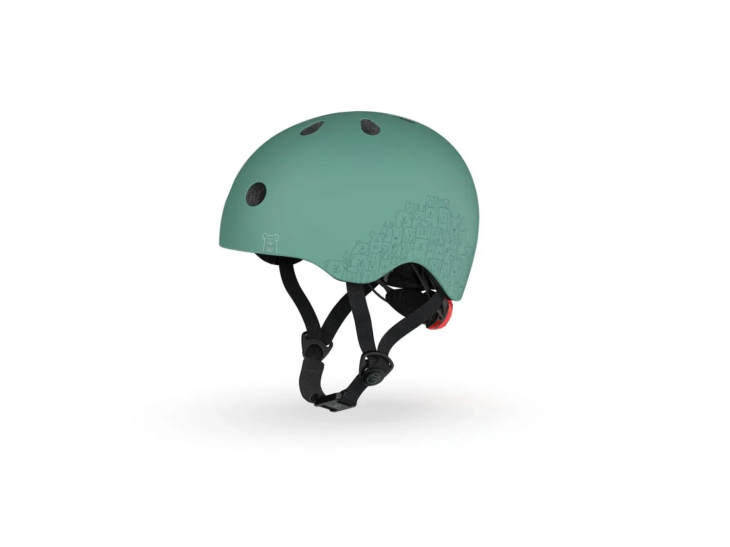 Scoot & Ride Odblaskowy kask, Kask rowerowy XXS-S - Steel, Kolor: Las