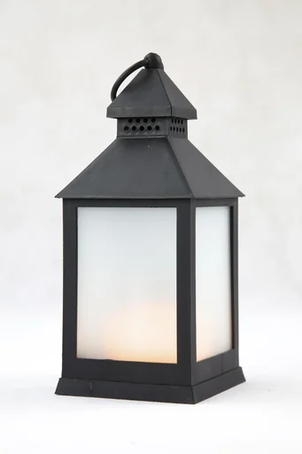 "LED lantern with flame effect, 23 cm image"