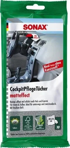 "Cockpit care wipes matte effect 10 pieces image"