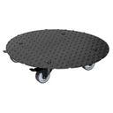 Multi Roller MR 7006, Ø 38 x 7.5 cm, soft wheels Ø 50 mm, plain bearings, 2 brakes, aluminum checker plate, load capacity 150 kg