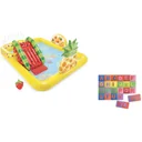 Inflatable children's pool with floor puzzle - 244 x 191 x 91 cm