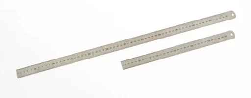 "Rulers, 2-piece set made of stainless steel, rust-proof image"