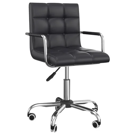 "Swivel stool, cosmetic stool, rolling stool, work stool in black image"