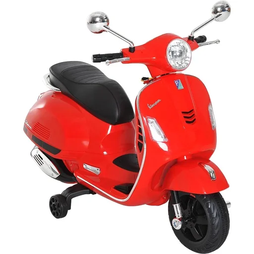 "Electric children's motorcycle VESPA children's car white red image"