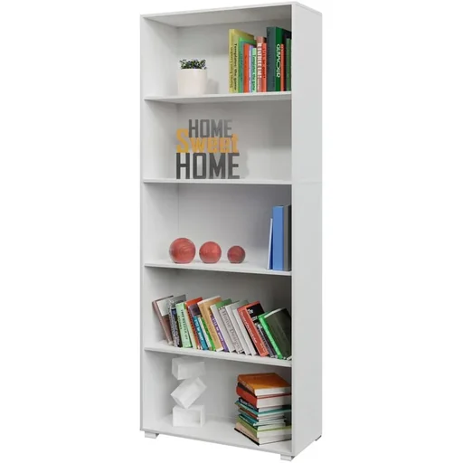 "Vela bookcase with 5 shelves, white | 190 x 60 x 31 cm | Basic Scandinavian look image"