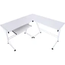 Computer desk flexible workstation MDF steel white 210 x 50 x 73.5 cm