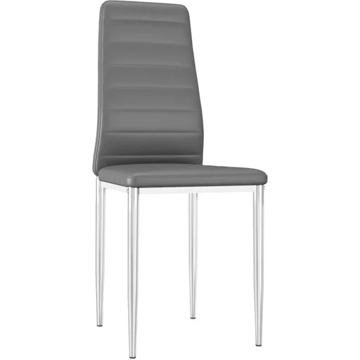 "Dining table chairs 4 pieces faux leather black image"
