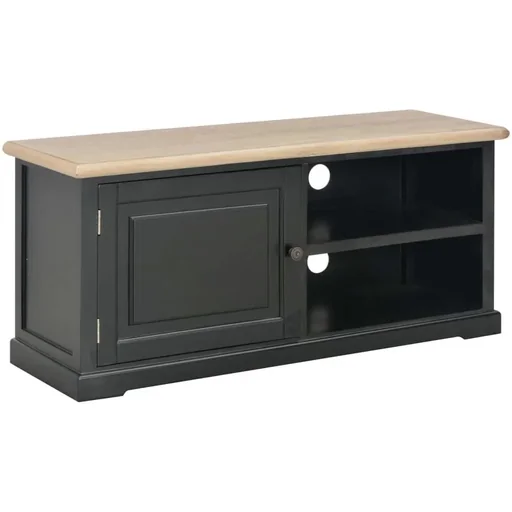 "TV cabinet 90x30x40 cm wood black image"