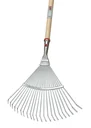 Fan broom, 22 spring steel tines, conical socket, galvanized, fixed, width 450 mm, long handle 130 cm