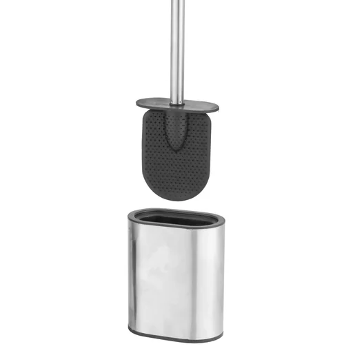 "Toilet brush set “Clever Clean”, stainless steel/silicone, black image"