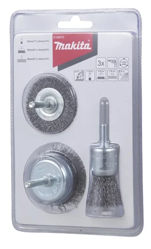 "Round brush set 3 pieces, steel image"